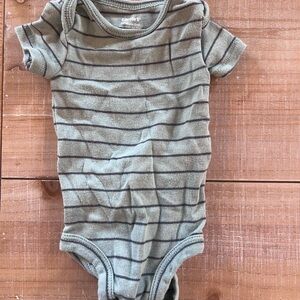 Carter's Olive Green Striped Short-Sleeve Baby Bodysuit